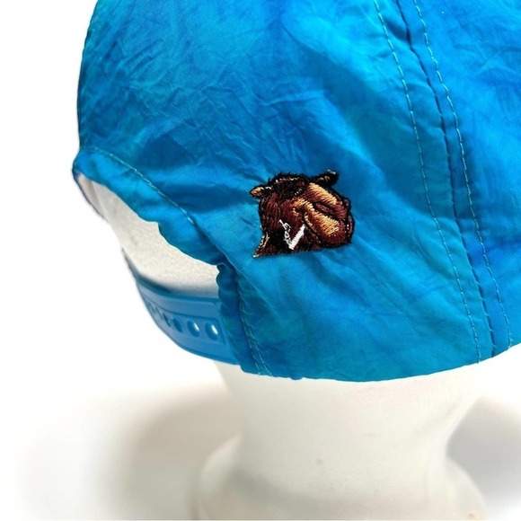 Vintage 90’s Camel Smooth Character Blue Tie Dye Nylon Baseball Cap Dad Hat - Picture 8 of 11